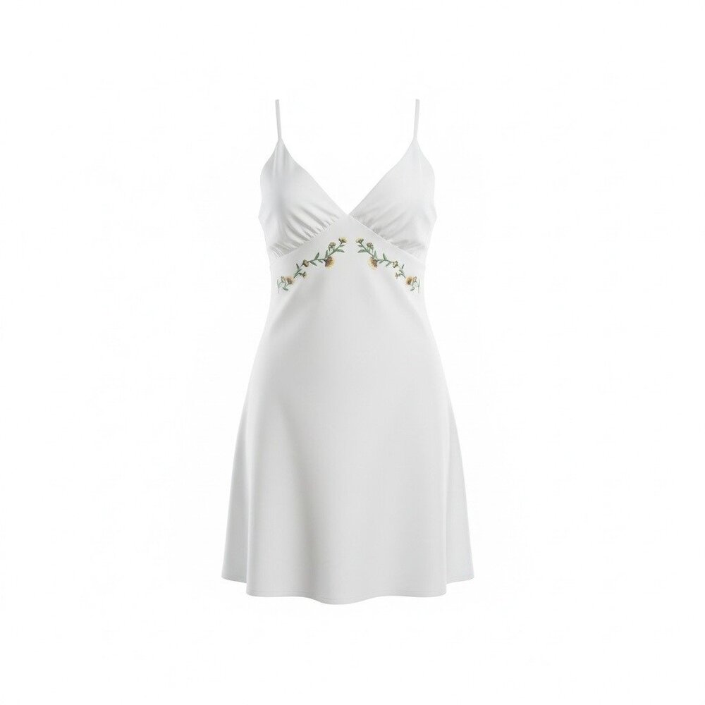 Wild Fable Womens White Embroidered Floral Slip Dress Adjustable Plus Size 2X - Picture 4 of 9